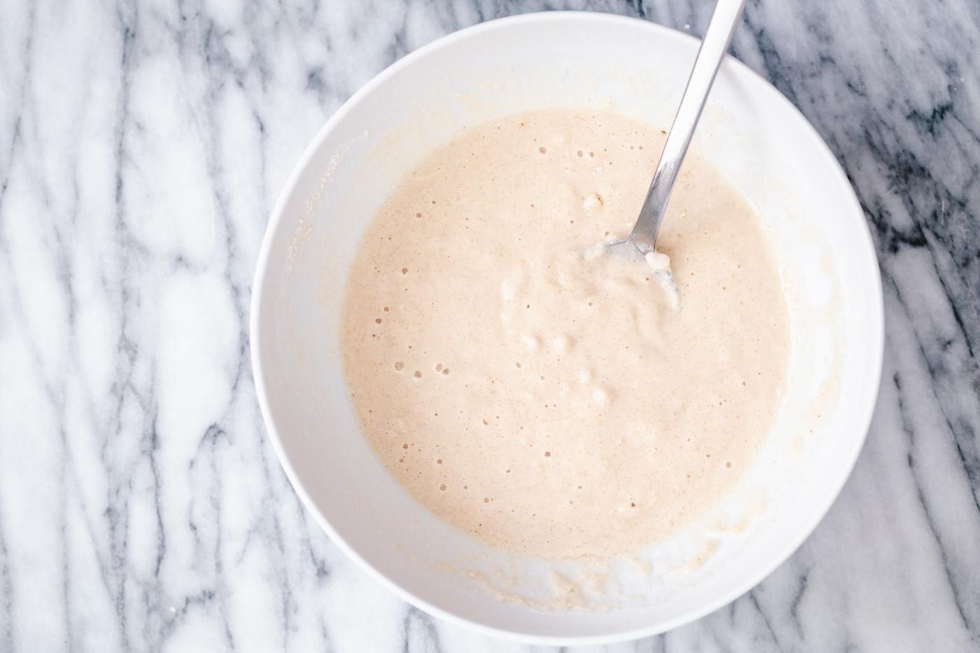 glutenfree donuts batter in a white bowl
