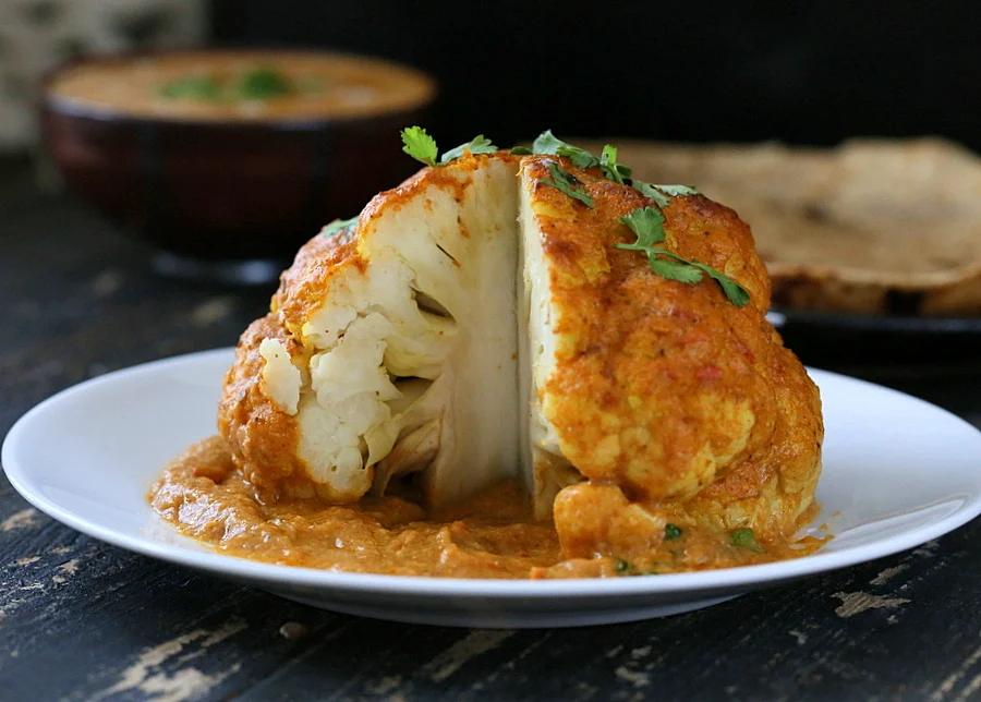 Gobi Musallam - Whole Roasted Cauliflower with Creamy Makhani Gravy
