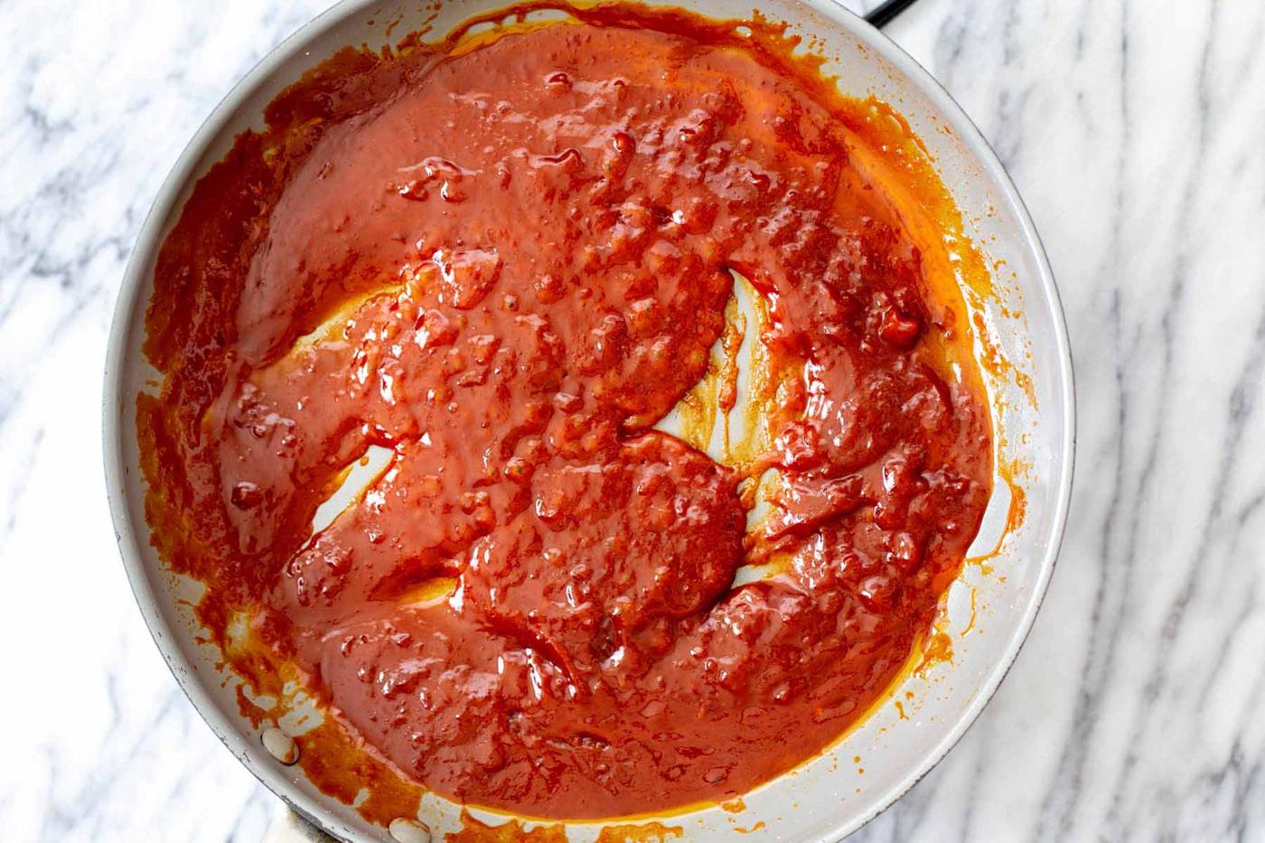 gochujang sauce ingredients in the pan after cooking