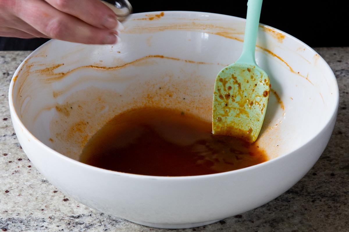 gochujang marinade after preparing it for the veggies