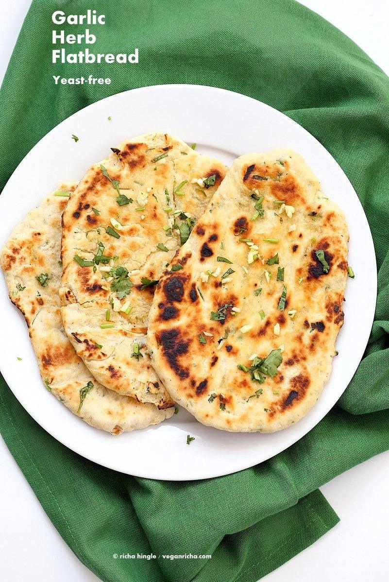 Herb Garlic Flatbread Recipe No Yeast