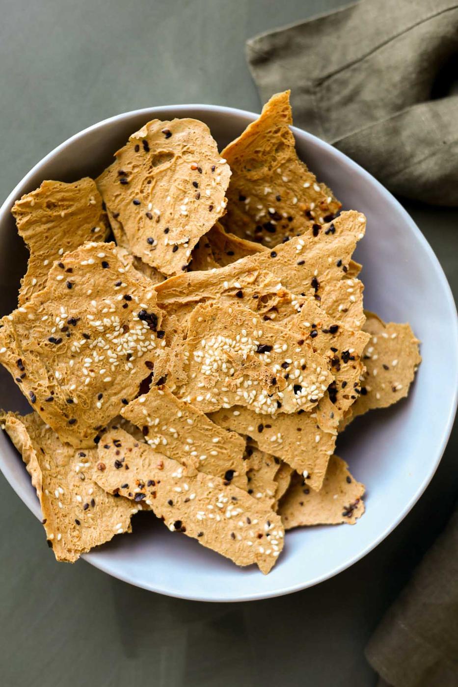 tofu chips in a bowl