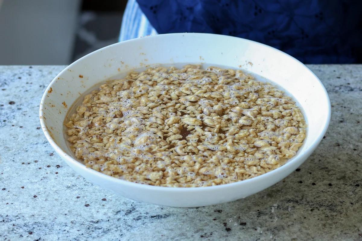 soaking the soy curls