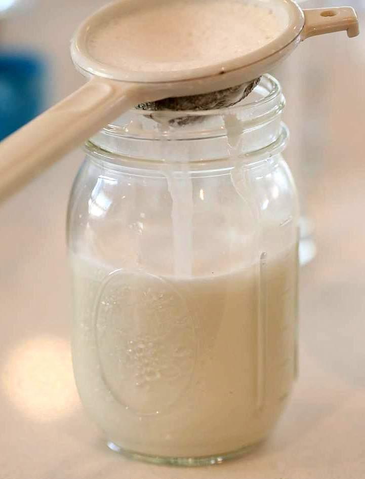 How to make Almond Milk with raw almonds or blanched almonds. Blanched almond milk has a less prominent flavor which works great for Indian Chai| Pitzn