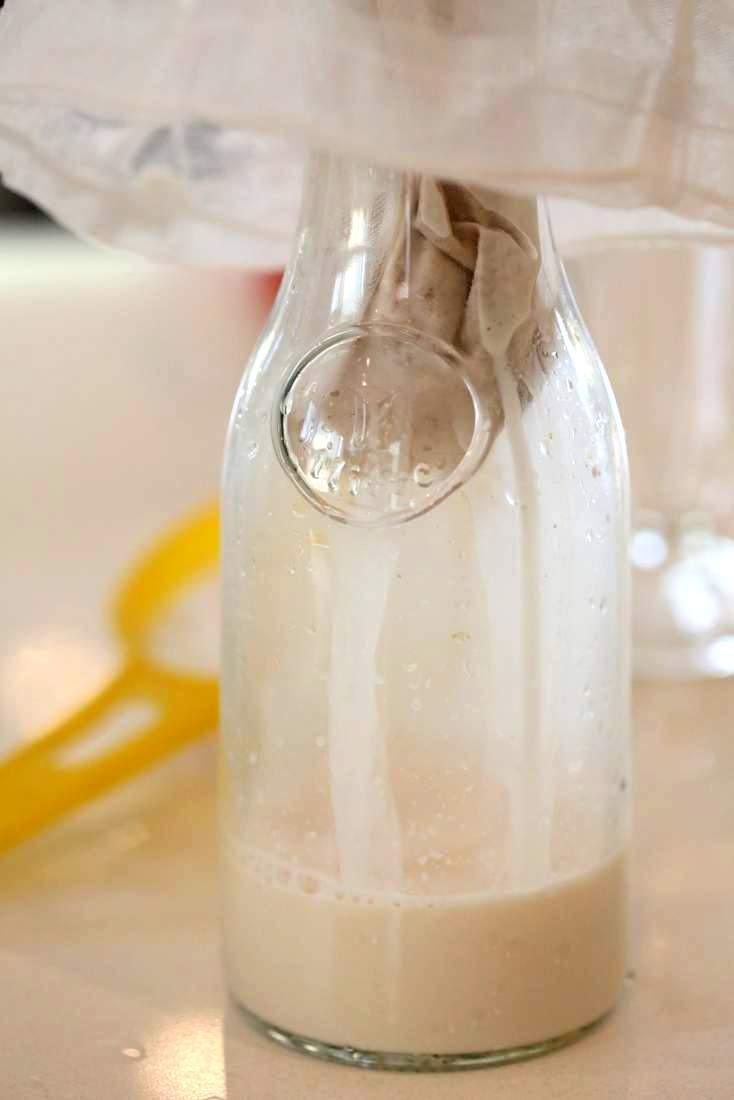 How to make Almond Milk with raw almonds or blanched almonds. Blanched almond milk has a less prominent flavor which works great for Indian Chai | Pitzn
