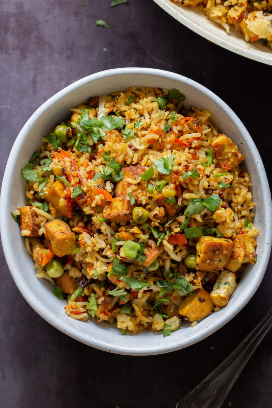 One-Pot Podi Rice (South Indian Chili Garlic Peanut Rice)
