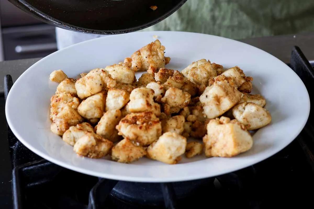 crispy tofu on a plate