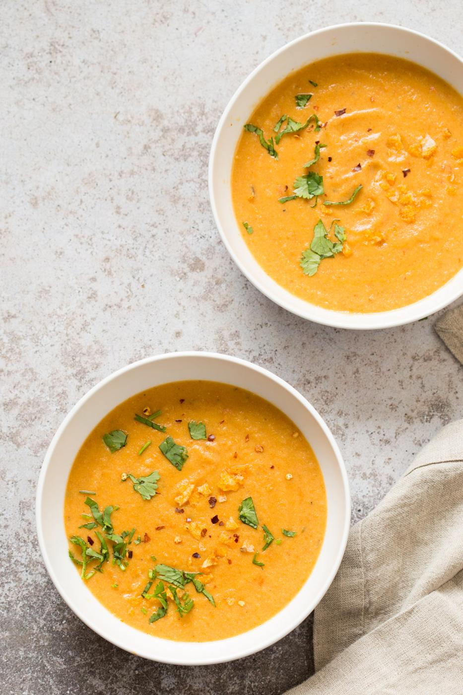 Instant Pot Cauliflower Soup – Smoky Vegan Cauliflower Soup (Stovetop option)