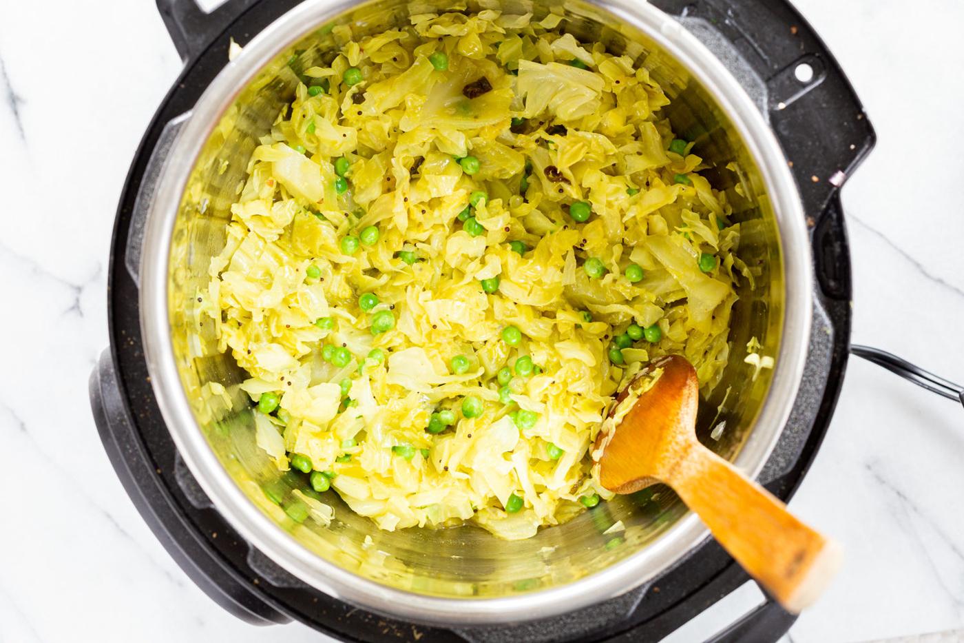 Our Indian Cabbage and Peas in Instant Pot