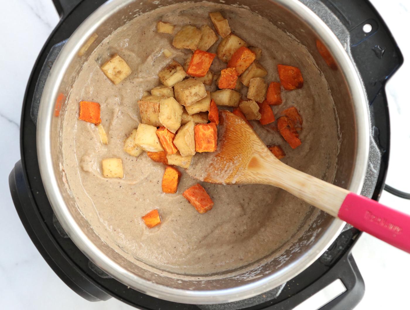 Vegan Korma Sauce in Instant Pot with roasted veggies