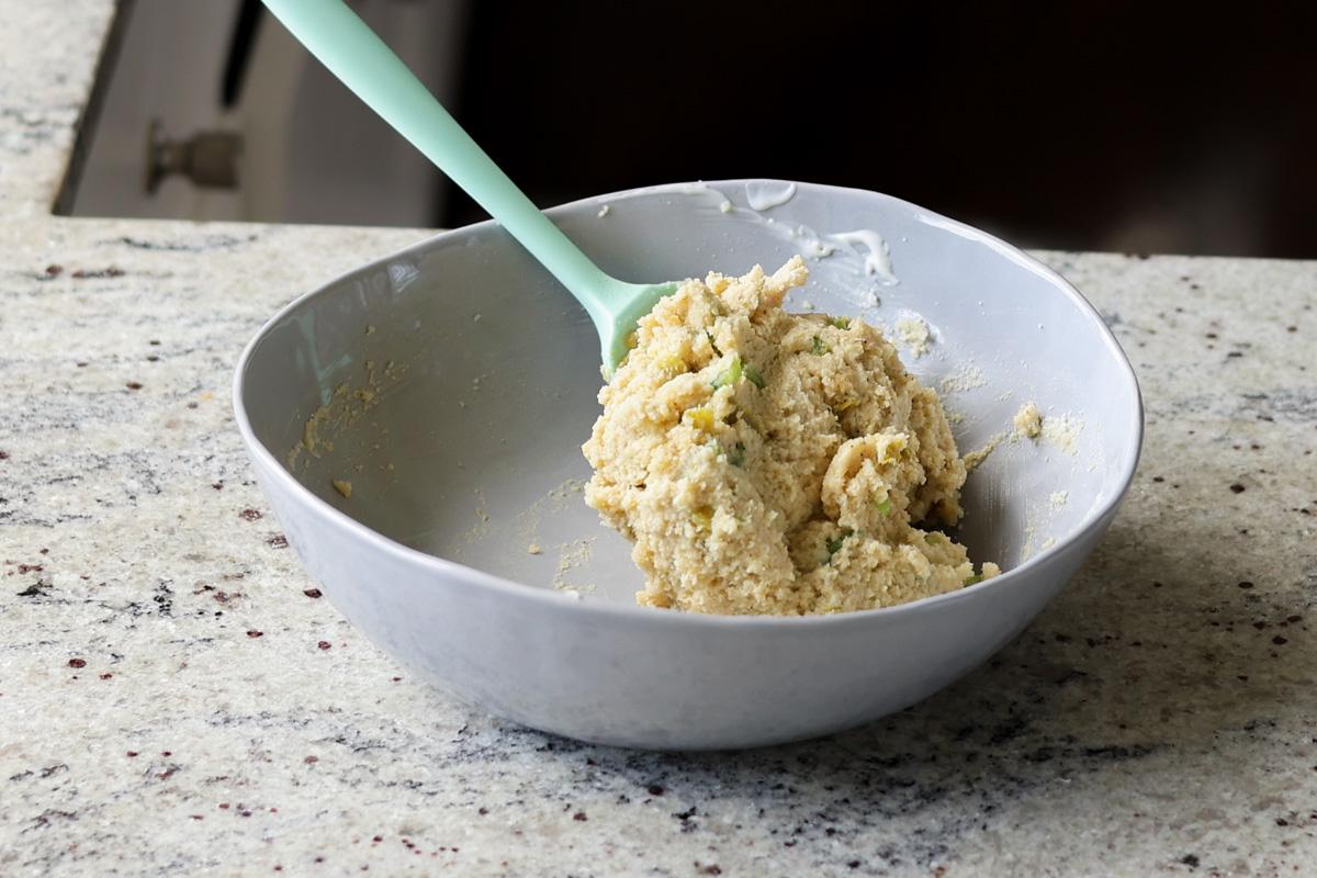 alapeno popper cheese ball dough ready to form
