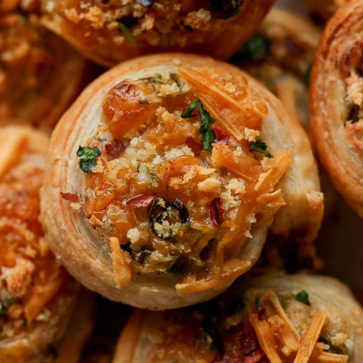 Jalapeño Popper Pinwheels (vegan)