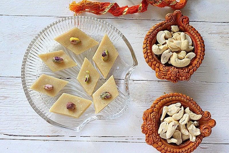 Vegan Kaju Katli Indian Cashew fudge. vegan, glutenfree