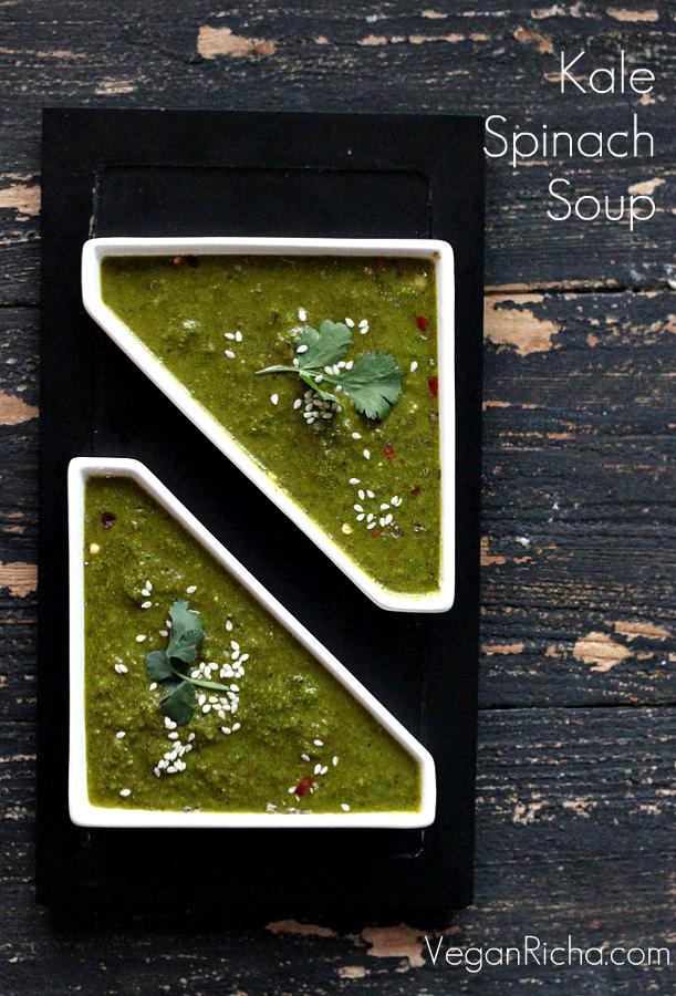Kale Spinach Ginger Miso Soup. Vegan Glutenfree Recipe