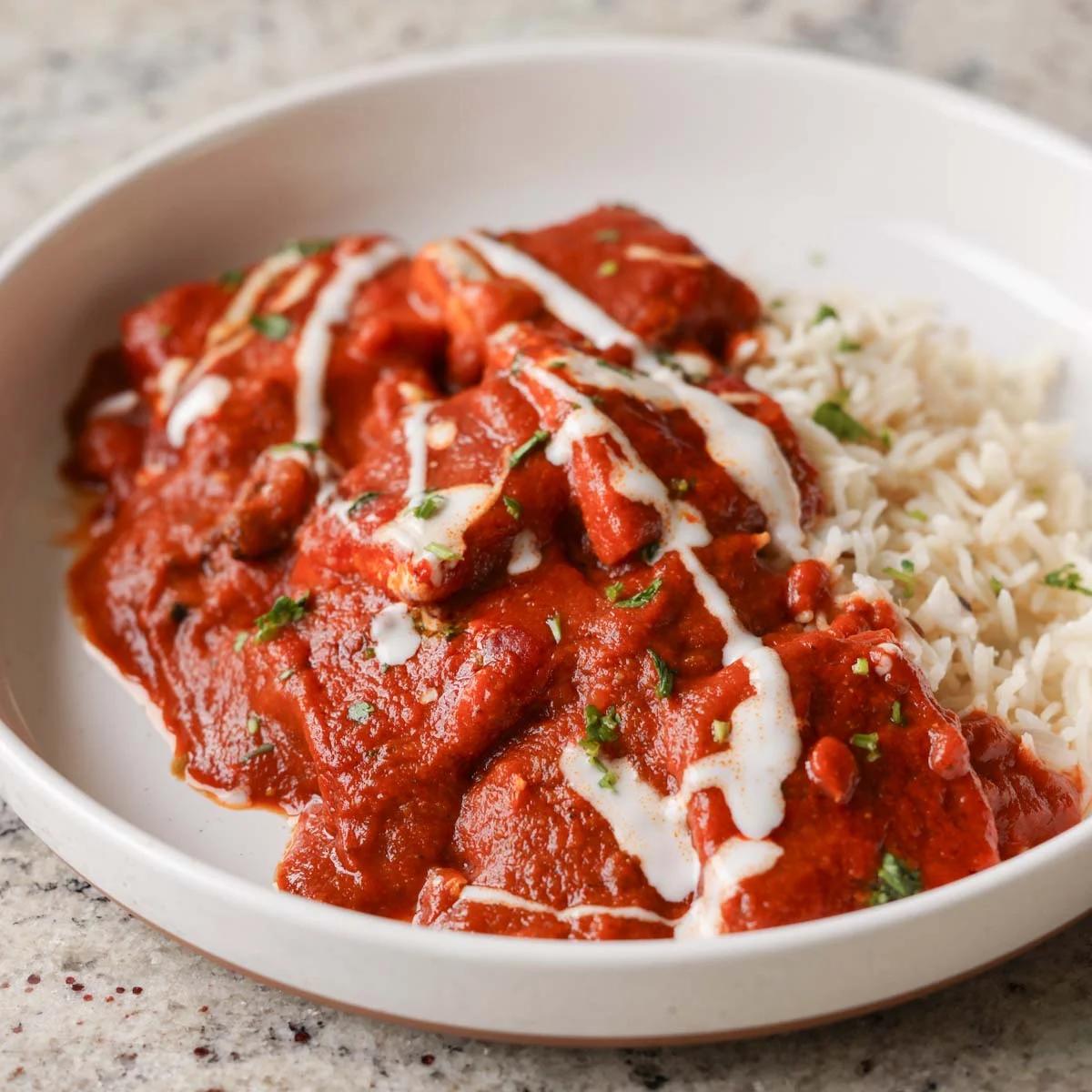 Kashmiri Lal Tofu Paneer(North Indian Fiery Kashmiri Chili Tomato curry)