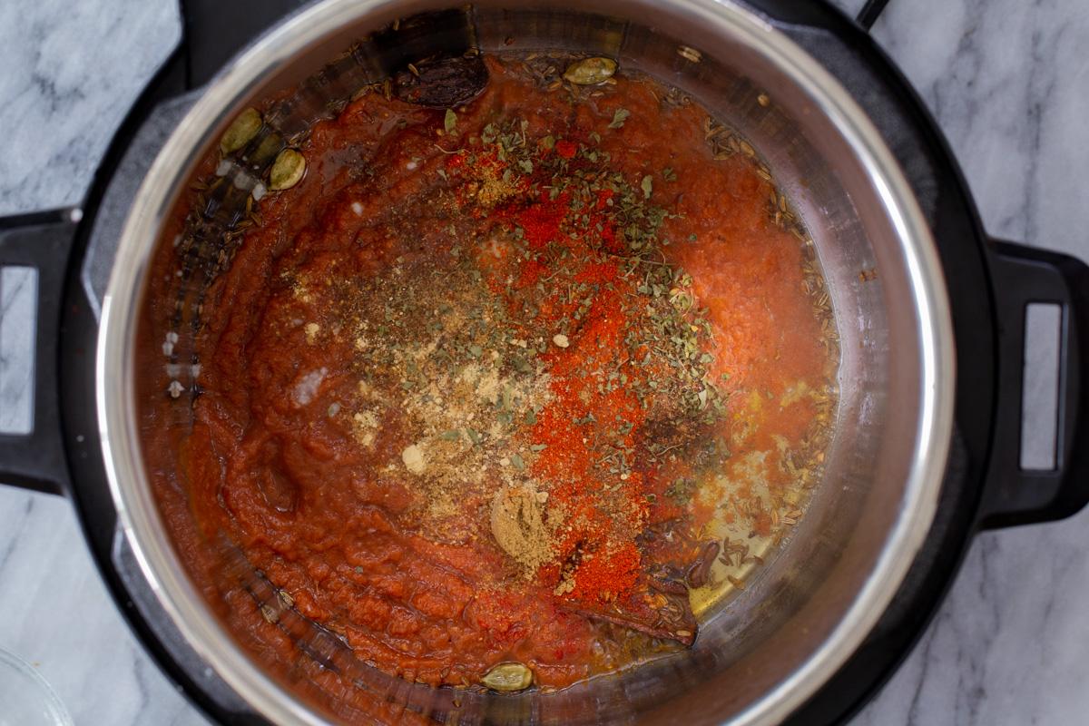 sun dried tomato sauce with dried spices added