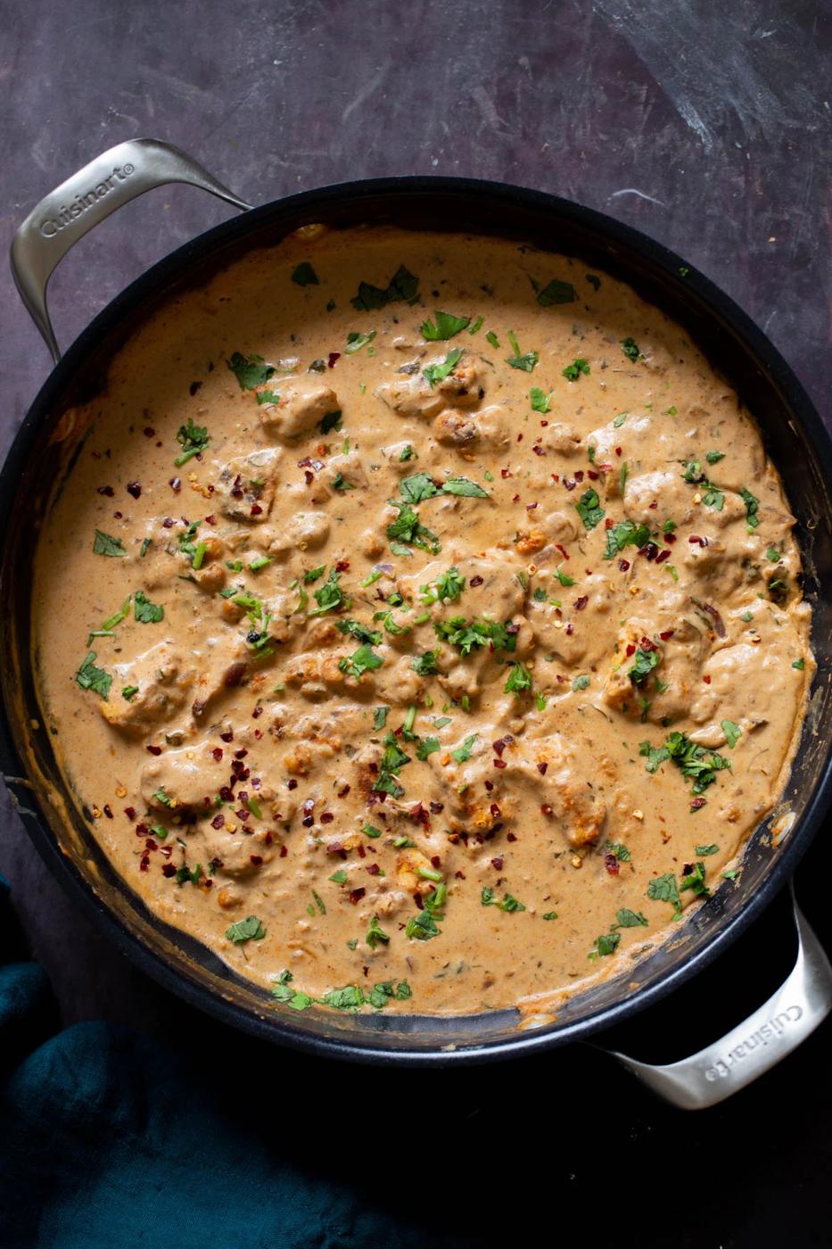 Kasuri Malai Murg – Tofu & Chickpeas in Creamy fenugreek sauce