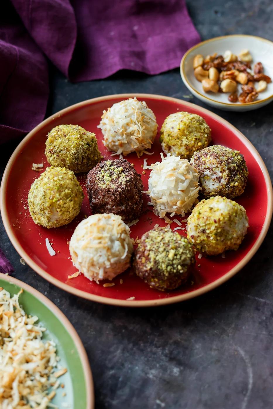 kheer ladoo on a plate