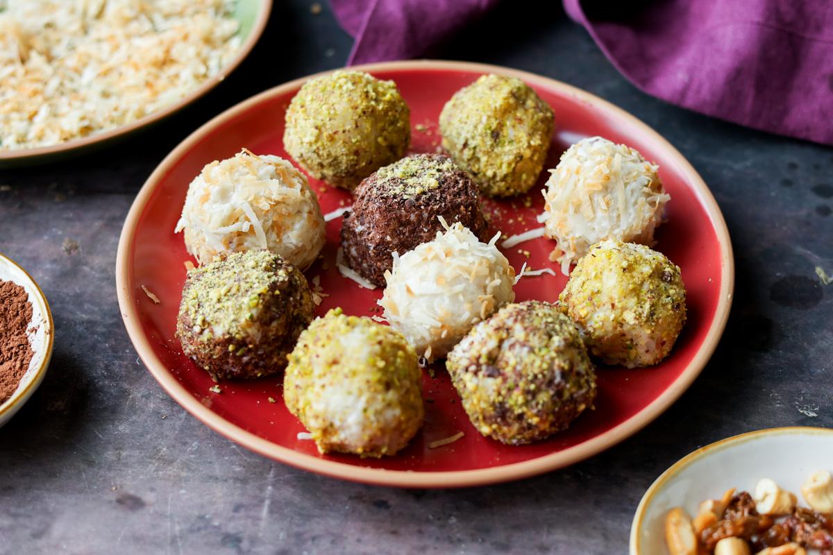 kheer ladoo on a plate
