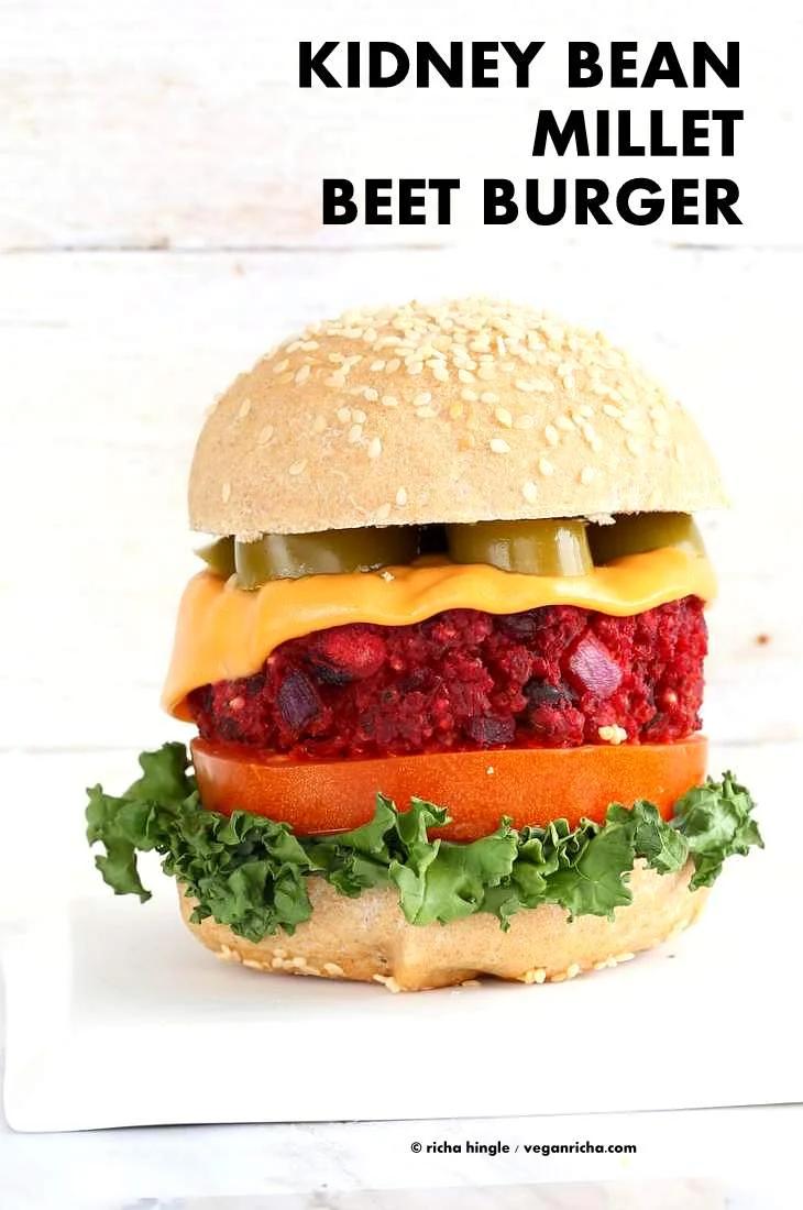 Kidney Bean Millet Beet Burger