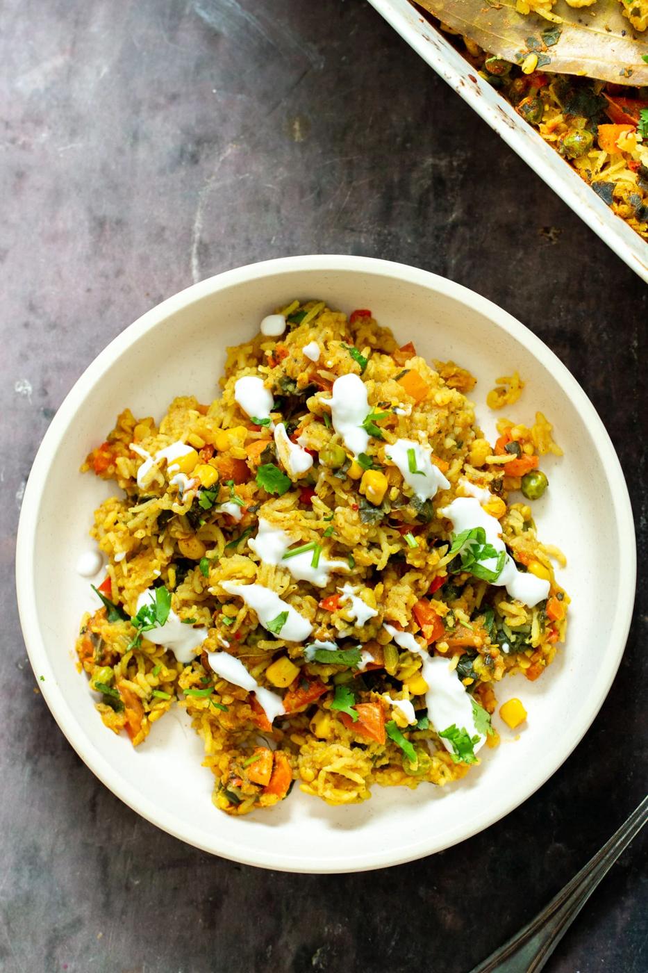 Baked Kitchari Casserole (Spiced Lentil Rice Casserole)