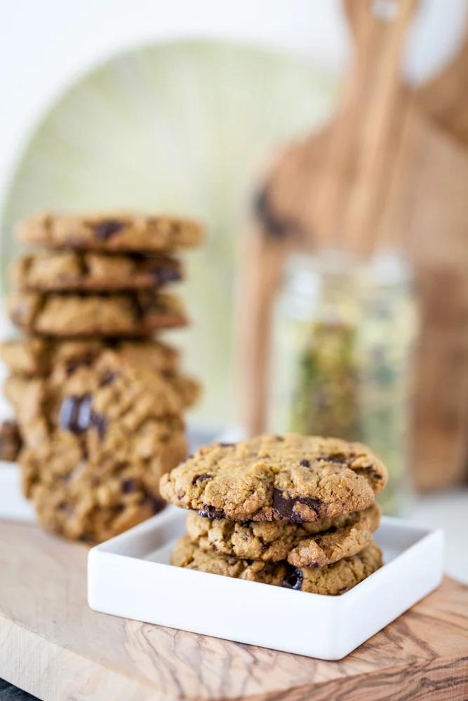 Pistachio Cookies with Dark Chocolate Chunks Vegan Gluten Free