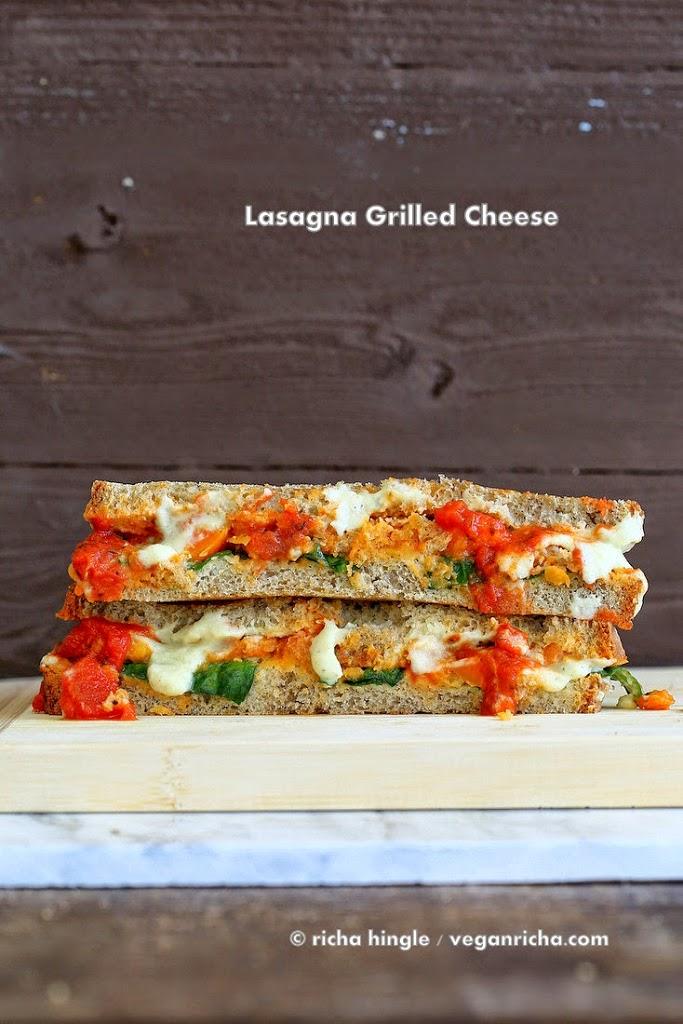 Lasagna Grilled Cheese. Nut-free Soy-free Vegan Recipe