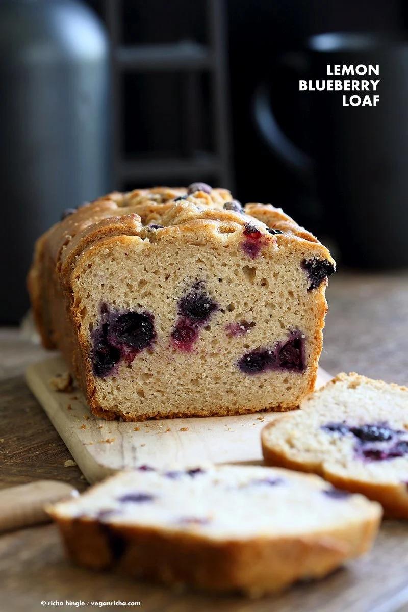 Vegan Lemon Blueberry Cake. Yogurt Pound Cake Loaf