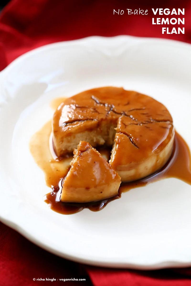 Lemon Flan. Vegan Flan Recipe