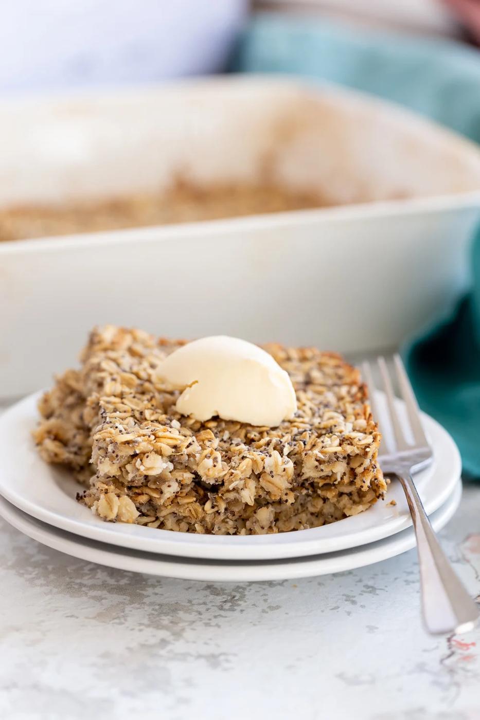 Lemon & Poppy Seed Vegan Baked Oatmeal – Healthy