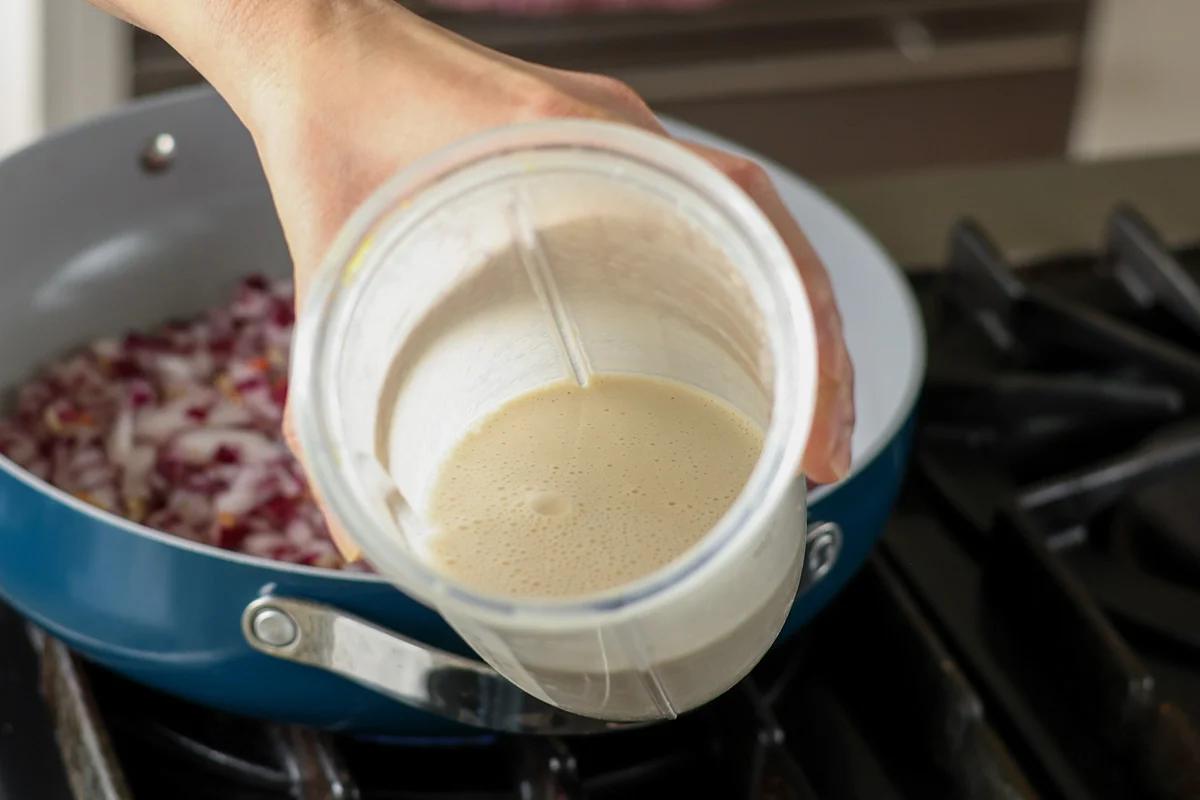 creamy bean puree after blending