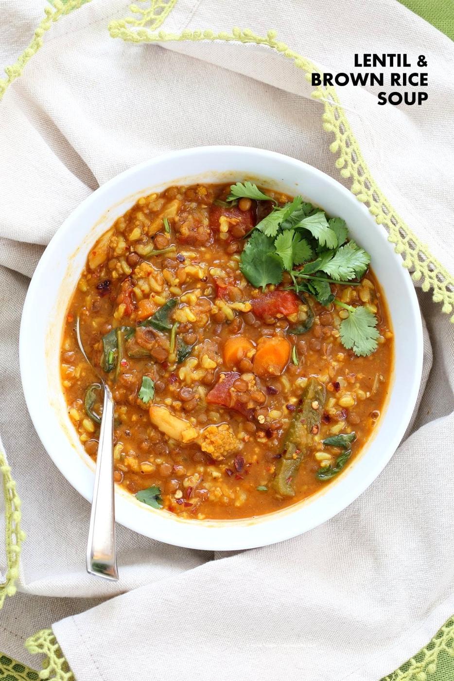 Lentil Brown Rice Soup