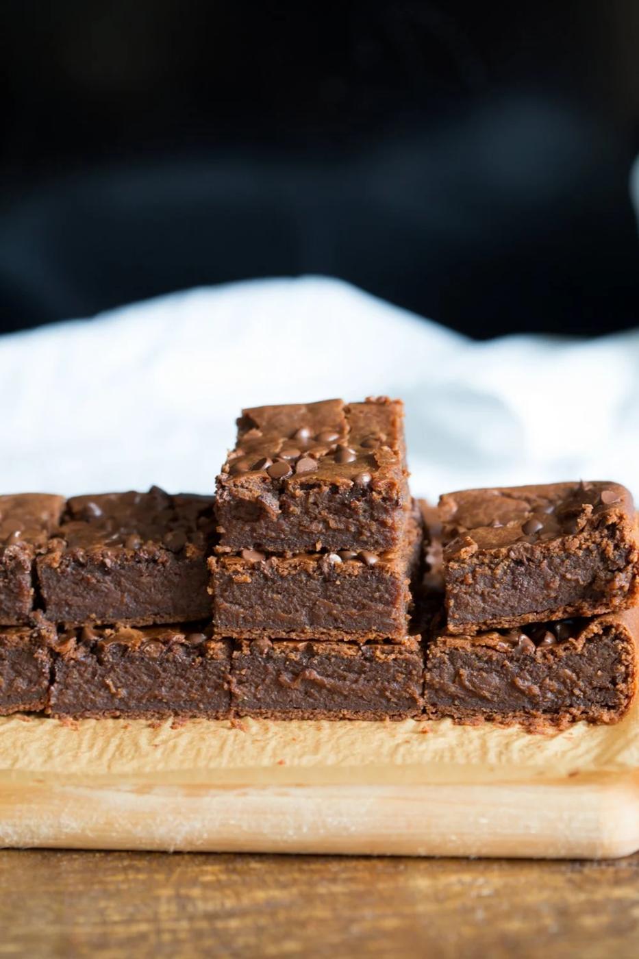 Fudgy Lentil Brownies. High Protein Brownies that dont taste beany! #Vegan #Glutenfree Recipe. Can be #Nutfree #veganricha | VeganRicha.com