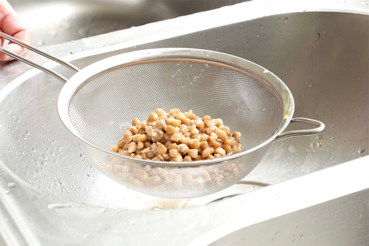 draining the lentils