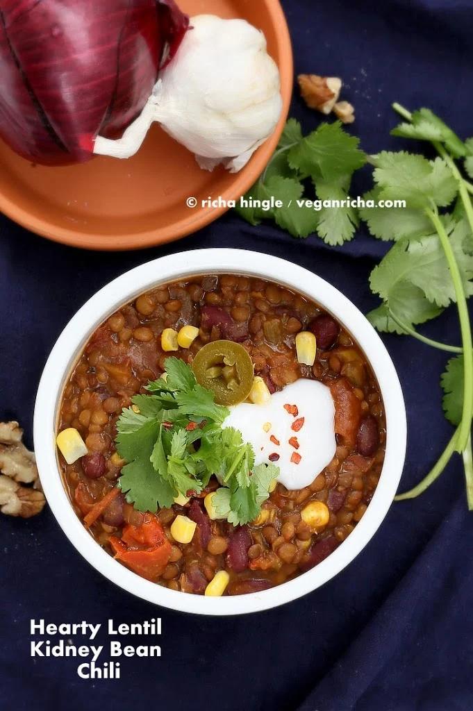 Lentil Kidney Bean Chili. 1 Pot Recipe