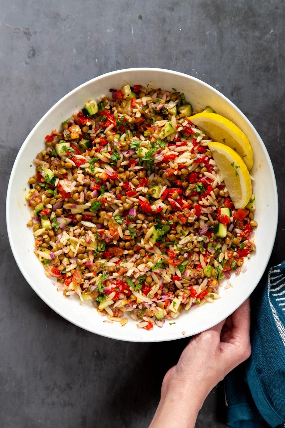 Lentil Orzo Salad