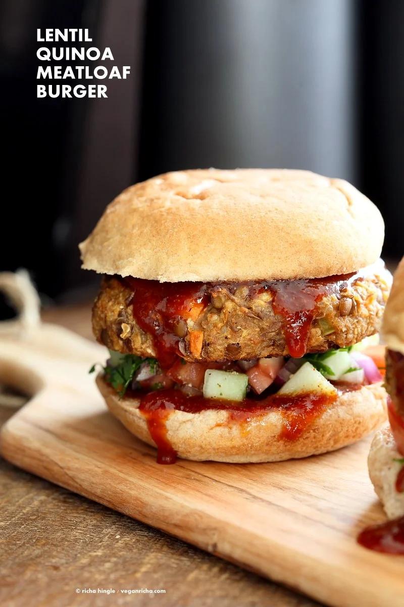 Lentil Quinoa Meatloaf Burgers