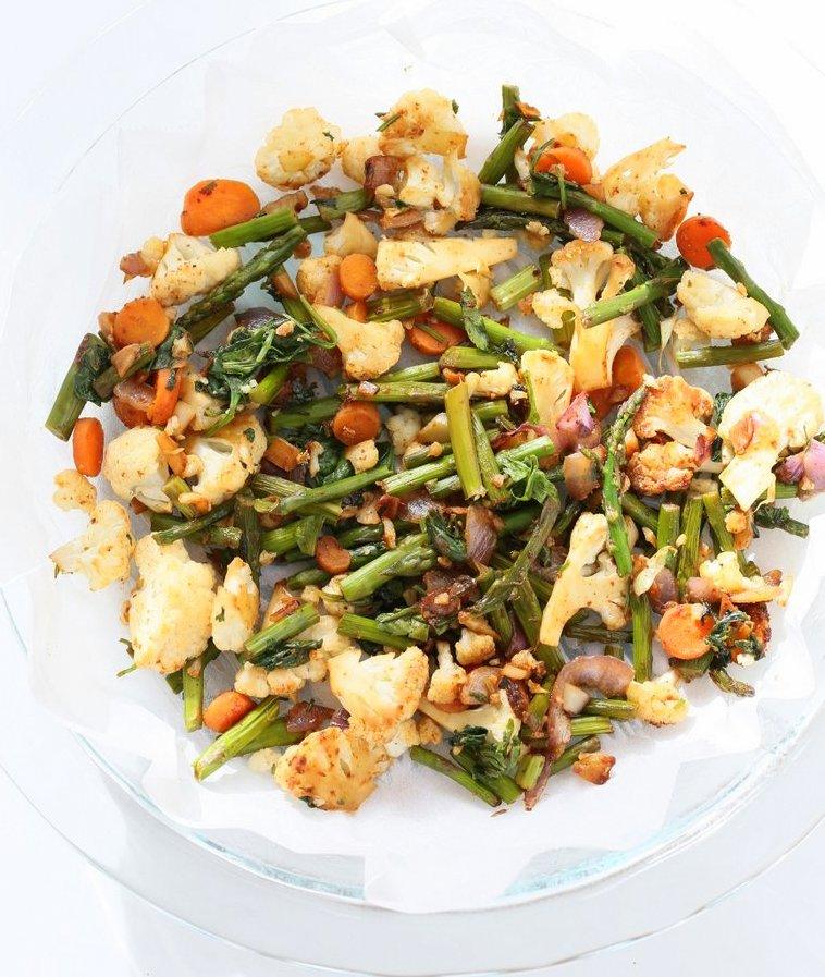 Lentil Veggie Asparagus Frittata. Blended red lentils make the egg in this lentil frittata filled with Spring vegetables. Easy Vegan Gluten-free Soy-free Recipe | VeganRicha.com