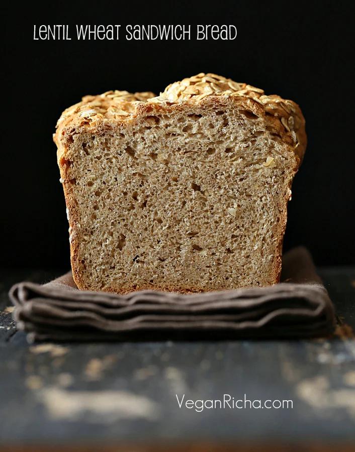 Lentil Wheat Sandwich Bread and Bean Stew Sandwiches. Vegan Recipe