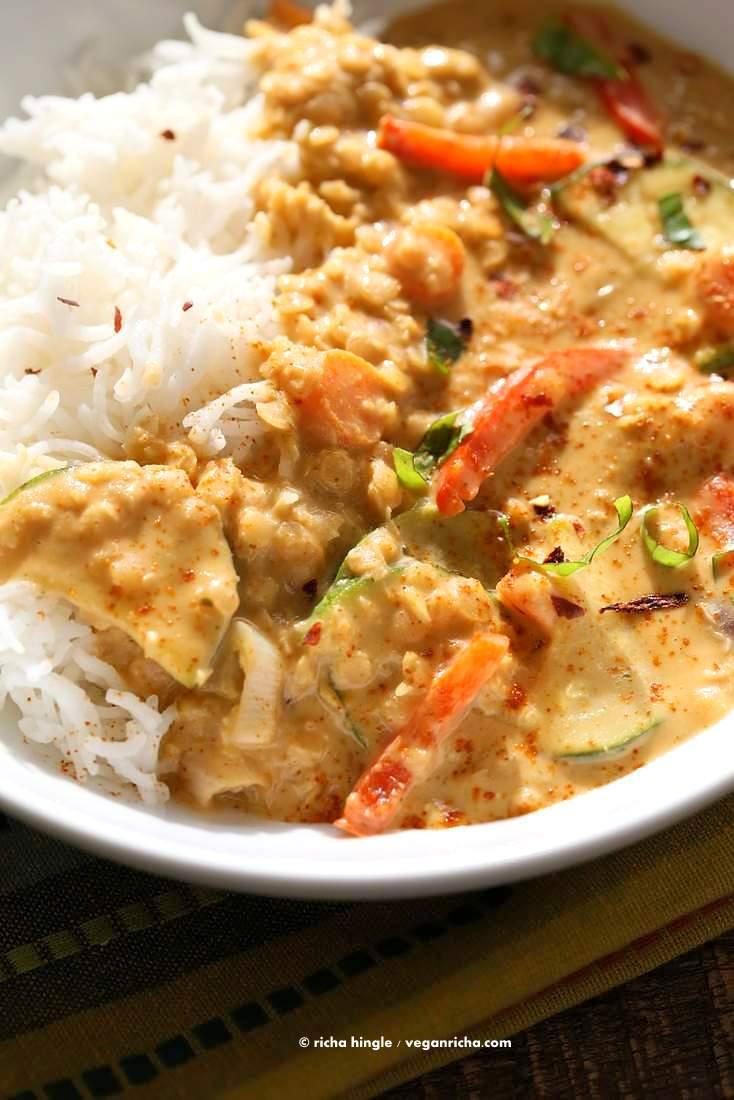 Veggies and Lentils in Peanut Sauce | Pitzn #vegan #glutenfree #soyfree #lunch #lentils