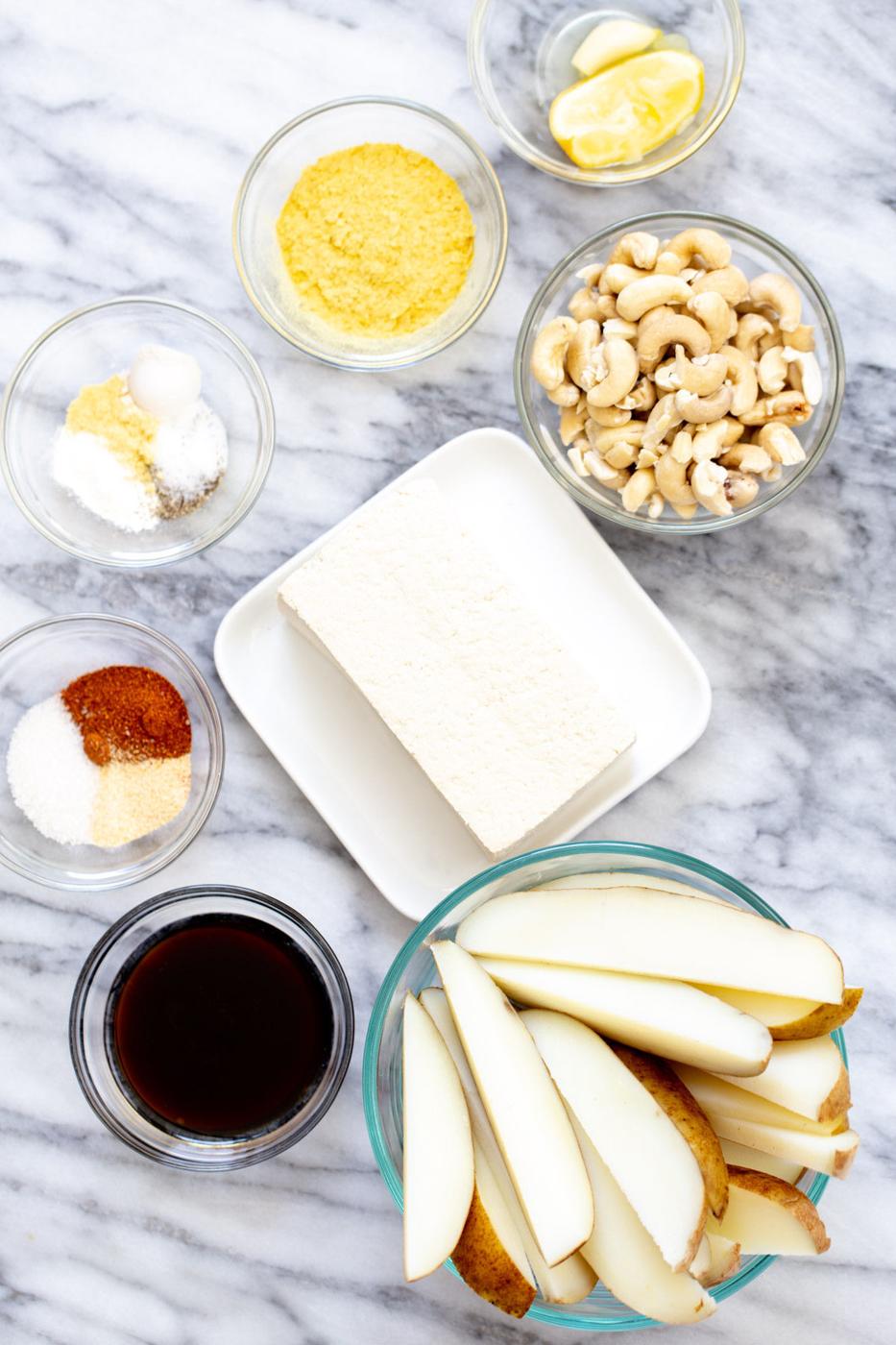 ingredients for loaded potato wedges