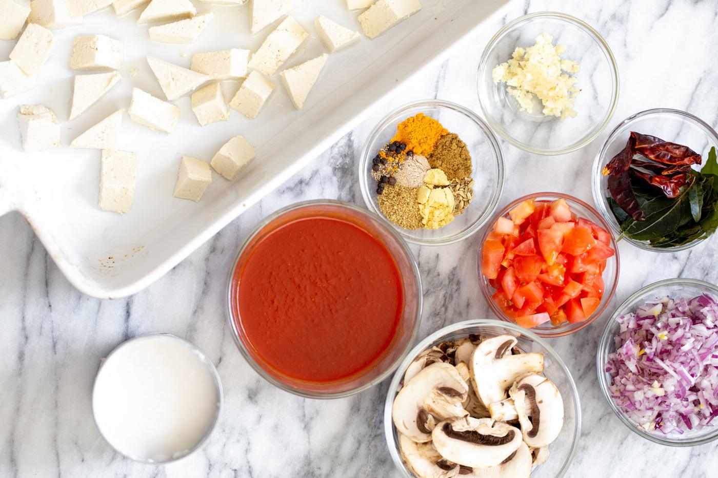 ingredients needed for making vegan tofu casserole