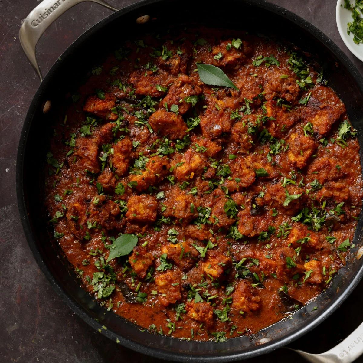 Madurai Chicken Curry (Kuzhambu South Indian Coconut Pepper Curry)