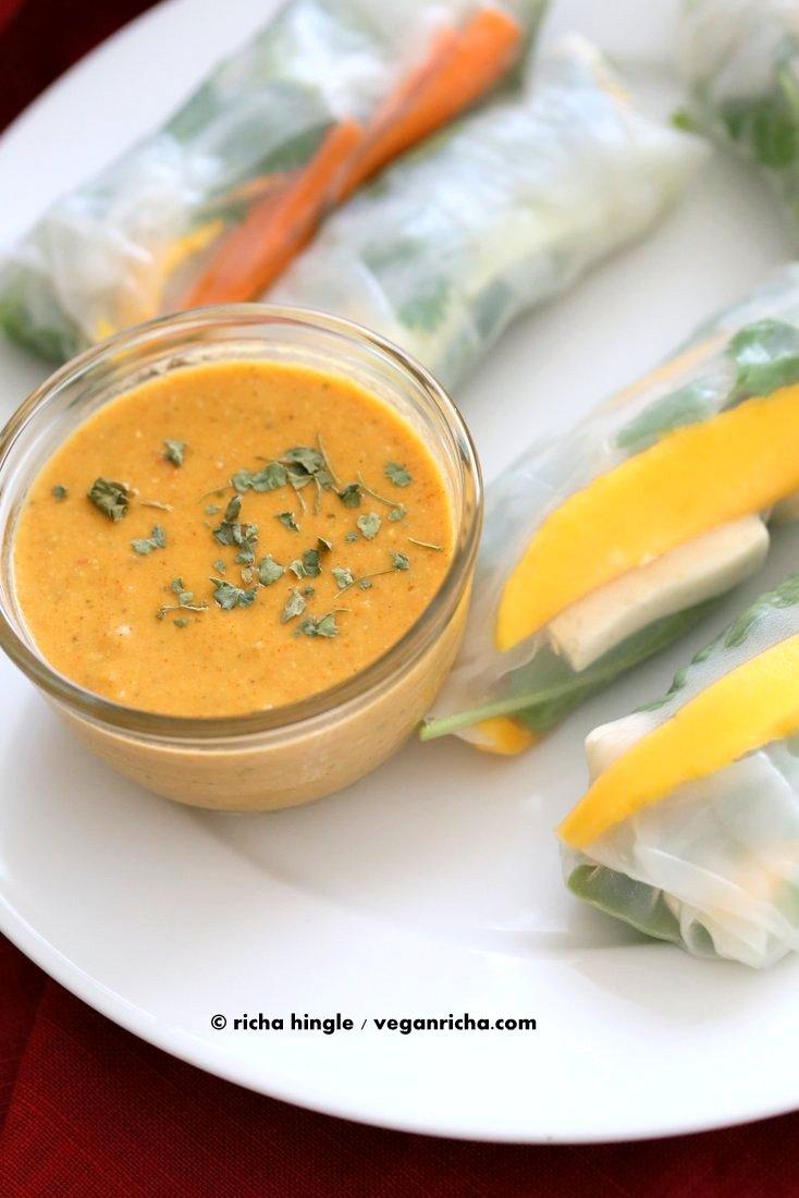 Mango Summer Rolls with Makhani dipping sauce | Pitzn