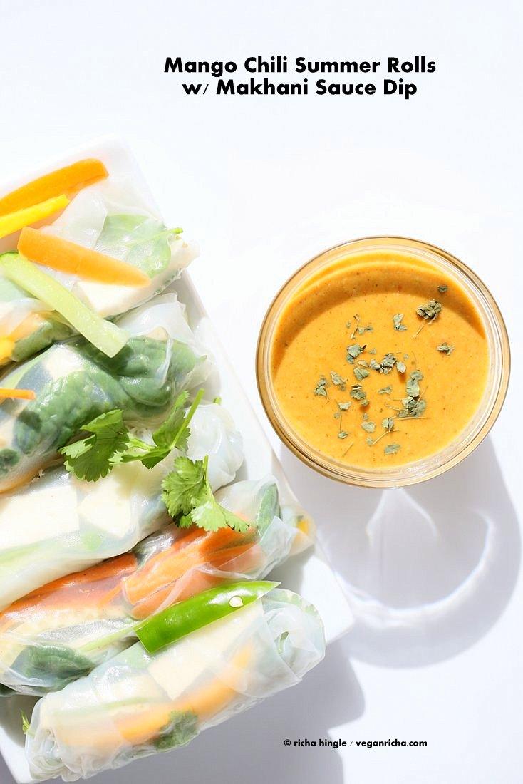 Mango Summer Rolls with Makhani dipping sauce | Pitzn