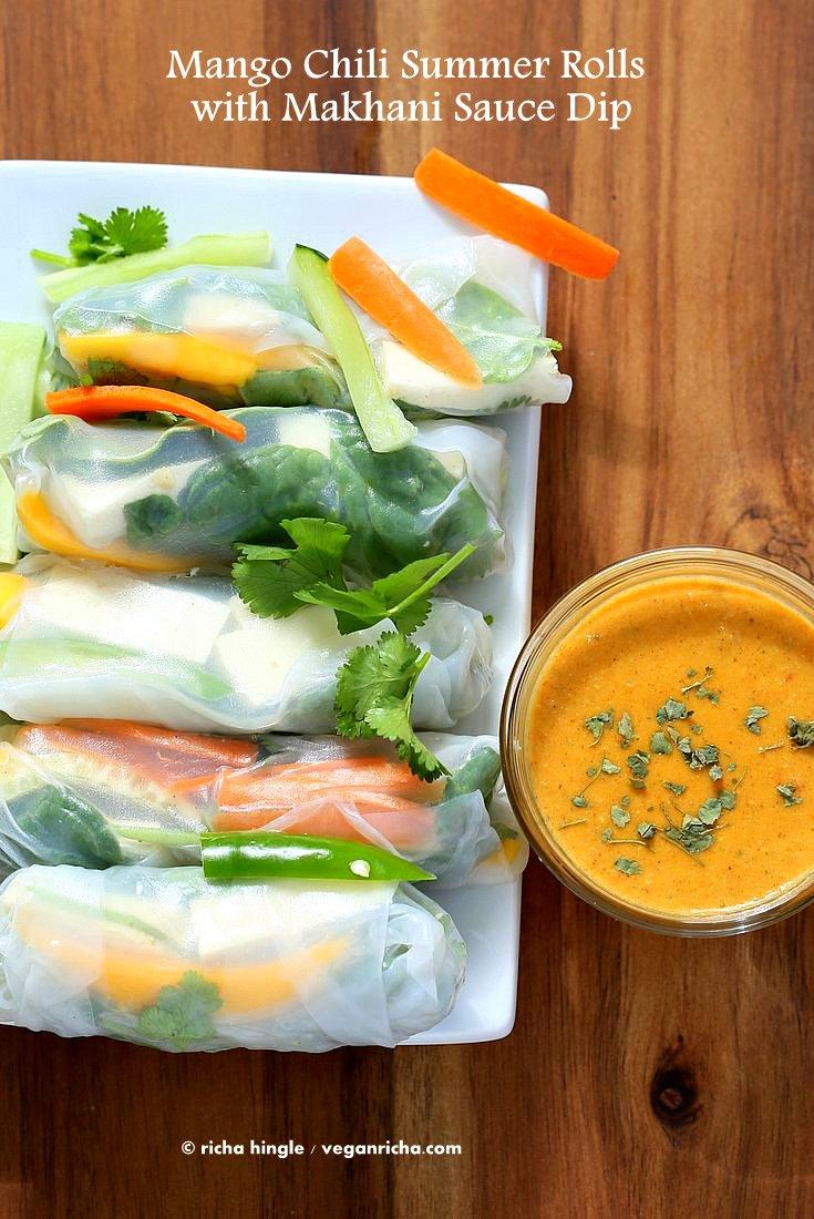Mango Summer rolls with Makhani dipping sauce | Pitzn