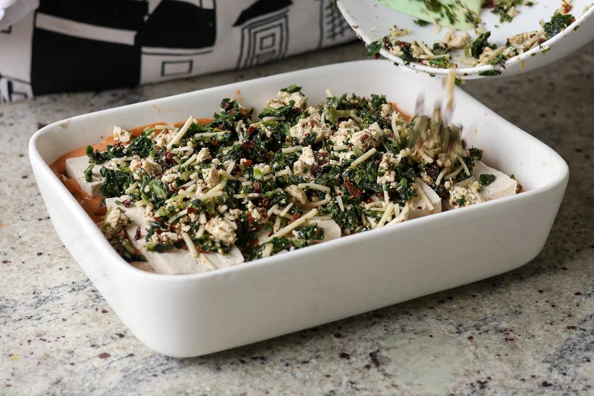 second layer of spinach filling