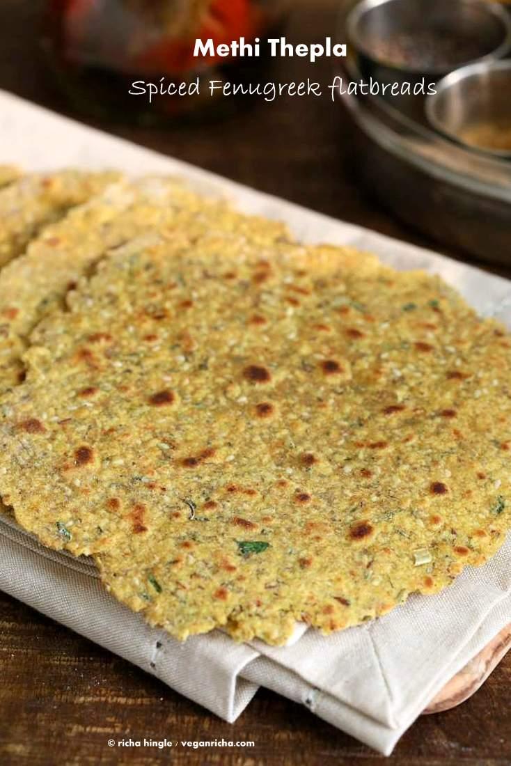 Methi Thepla – High Protein Savory Herbed Flatbread. Yeast-free