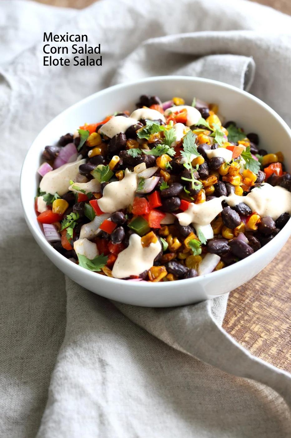 Mexican Street Corn Salad with Black Beans – Elote Salad