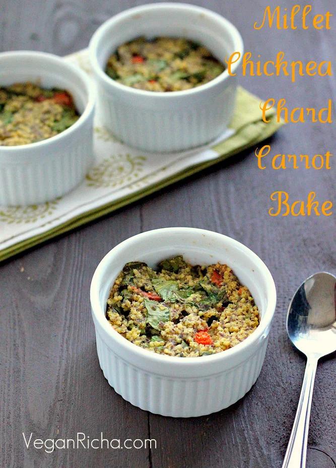 Millet Chickpea Chard Carrot Breakfast Bake. Vegan Glutenfree recipe